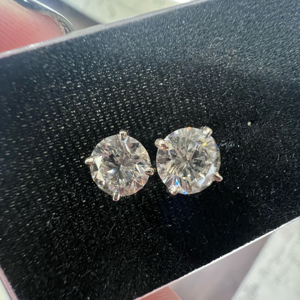 Almost New Over 2cttw Lab Grown Diamond Studs, 14kt White Gold, 2.18cttw